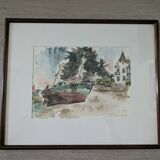 Watercolor frame signed port
