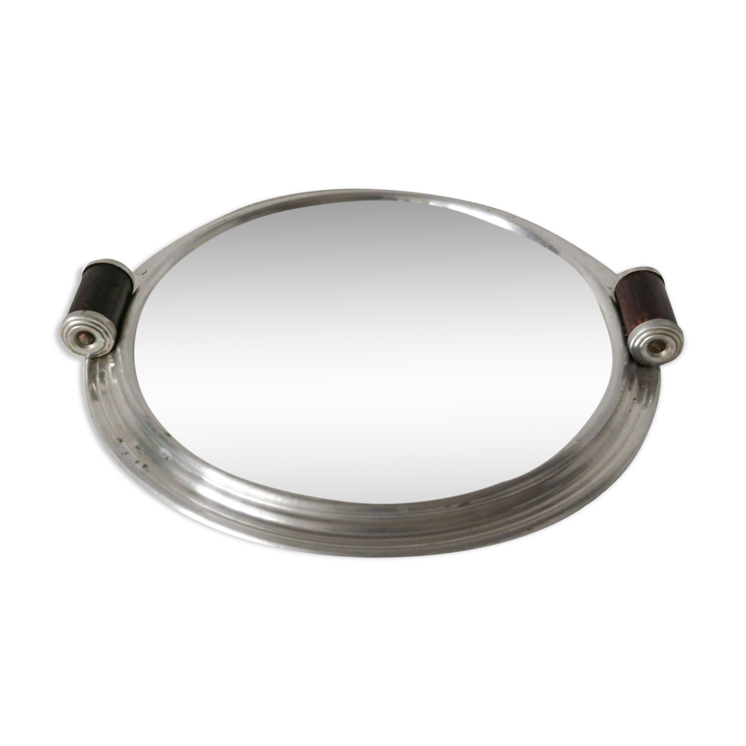 art deco round mirror tray 1930 30 cm