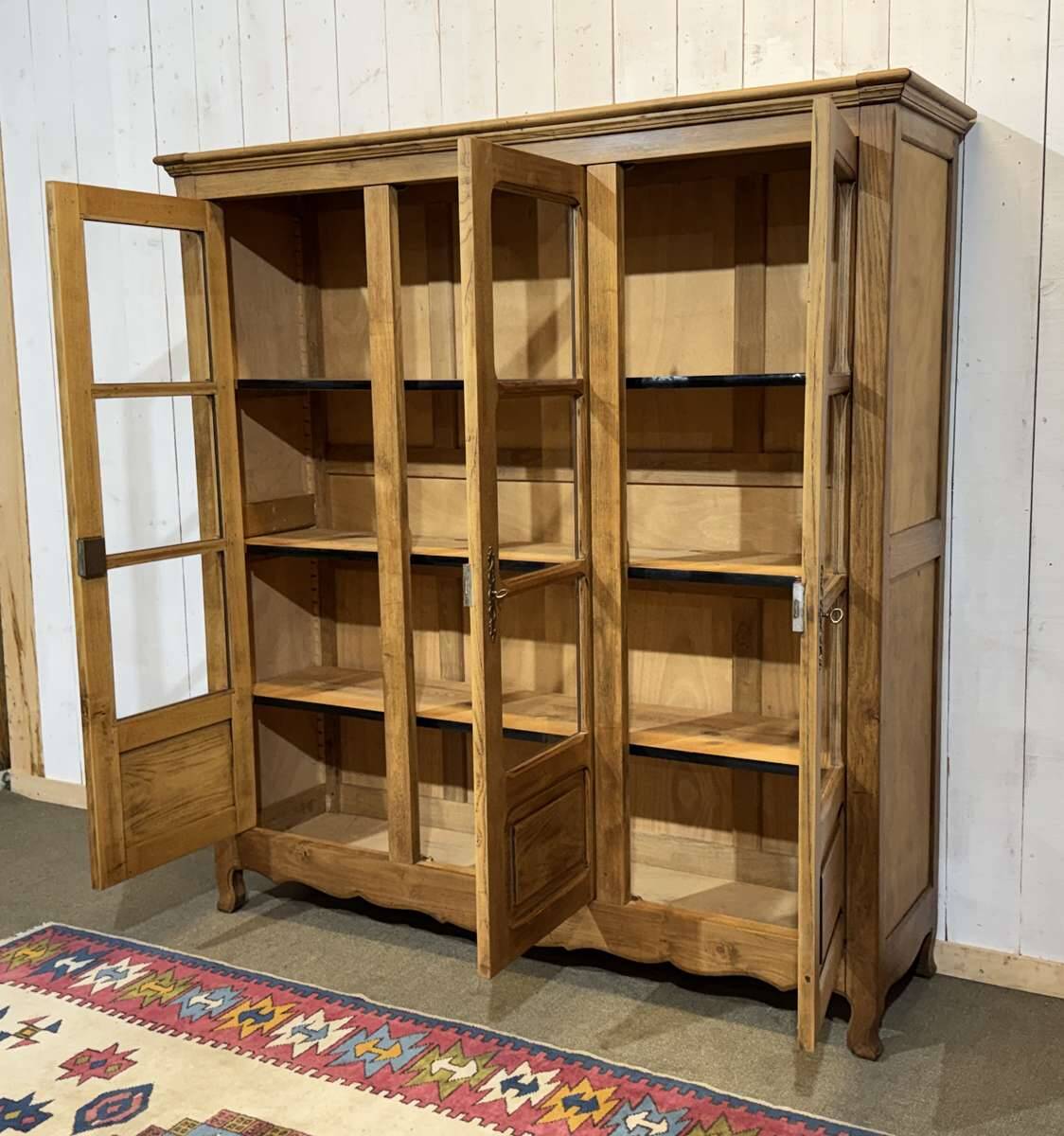 1950s school library in chestnut wood