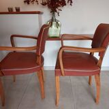 2 terra cota color bridge armchairs