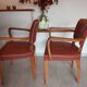 2 fauteuils bridge couleur terra cota