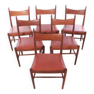 Suite de 6 chaises scandinaves - teak