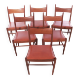 Set of 6 Scandinavian teak chairs