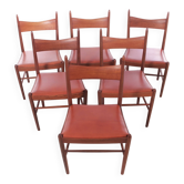 Set of 6 Scandinavian teak chairs