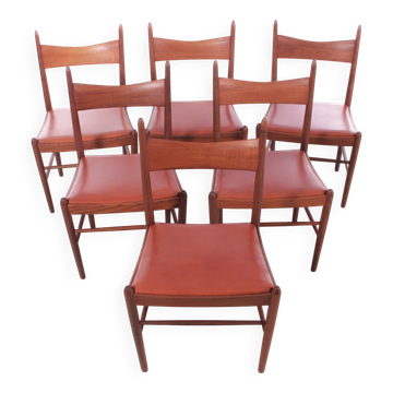 Set of 6 Scandinavian teak chairs