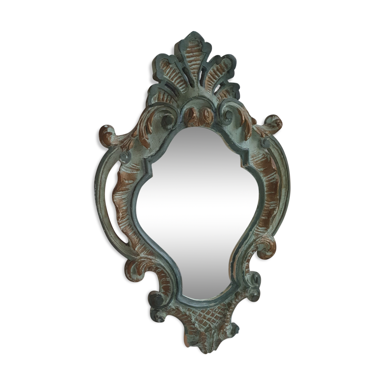 Mirror shell painted wooden Louis XV style