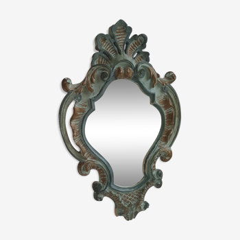 Mirror shell painted wooden Louis XV style