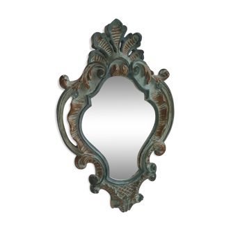Mirror shell painted wooden Louis XV style