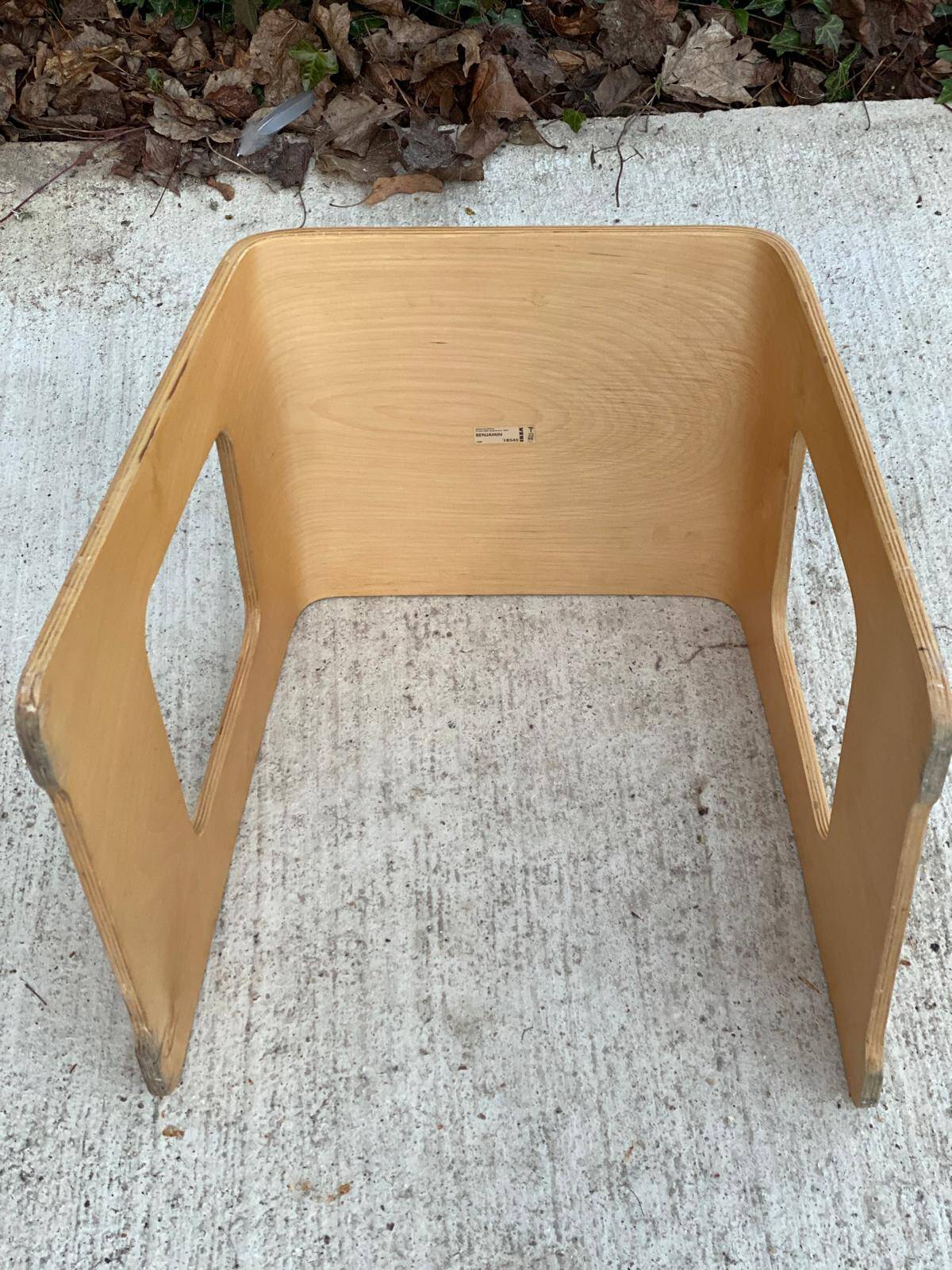 Vintage Benjamin Bent Stool in Curved Wood by Lisa Norinder for Ikea