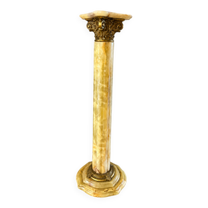Colonne en onyx et bronze