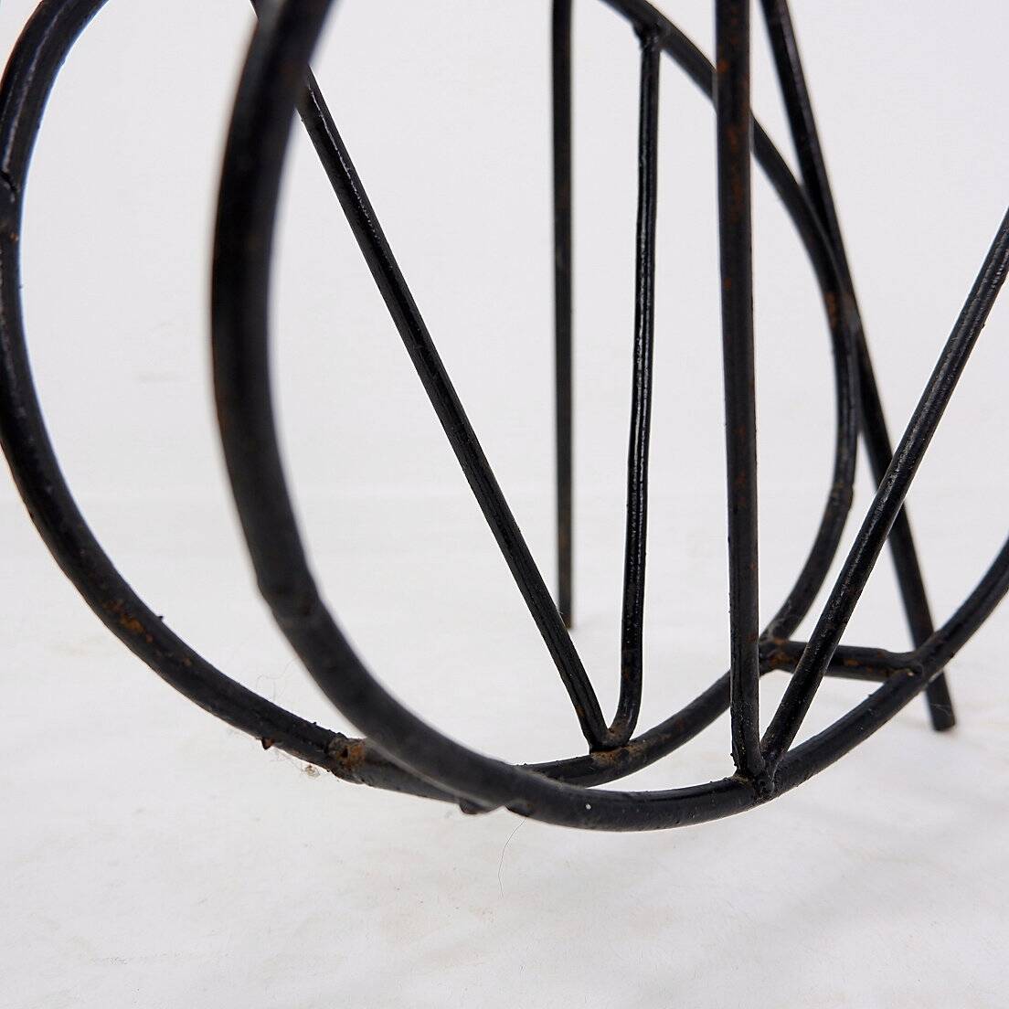Black lacquered metal Bambi Magazine Rack holder 1960s
