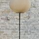 Rispal lampshade on wrought iron floor lamp base
