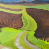 Oil on canvas "the path" signed U.Doan