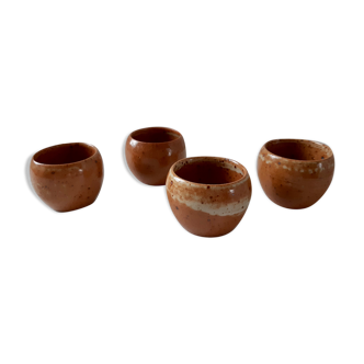 Lot de 4 coquetiers en grès vintage