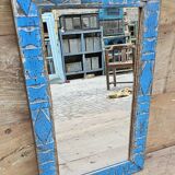 Old Art Deco mirror in Burmese teak