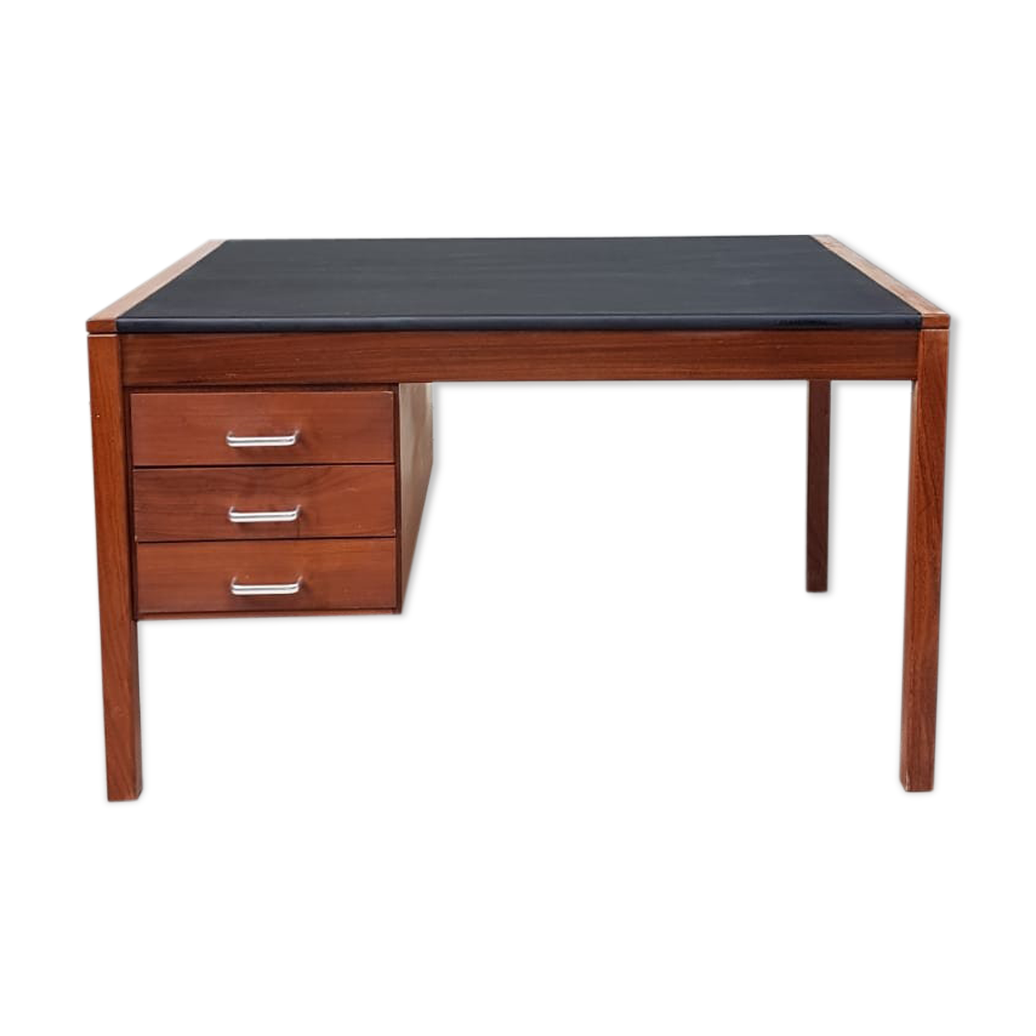 Teak desk with vinyl top