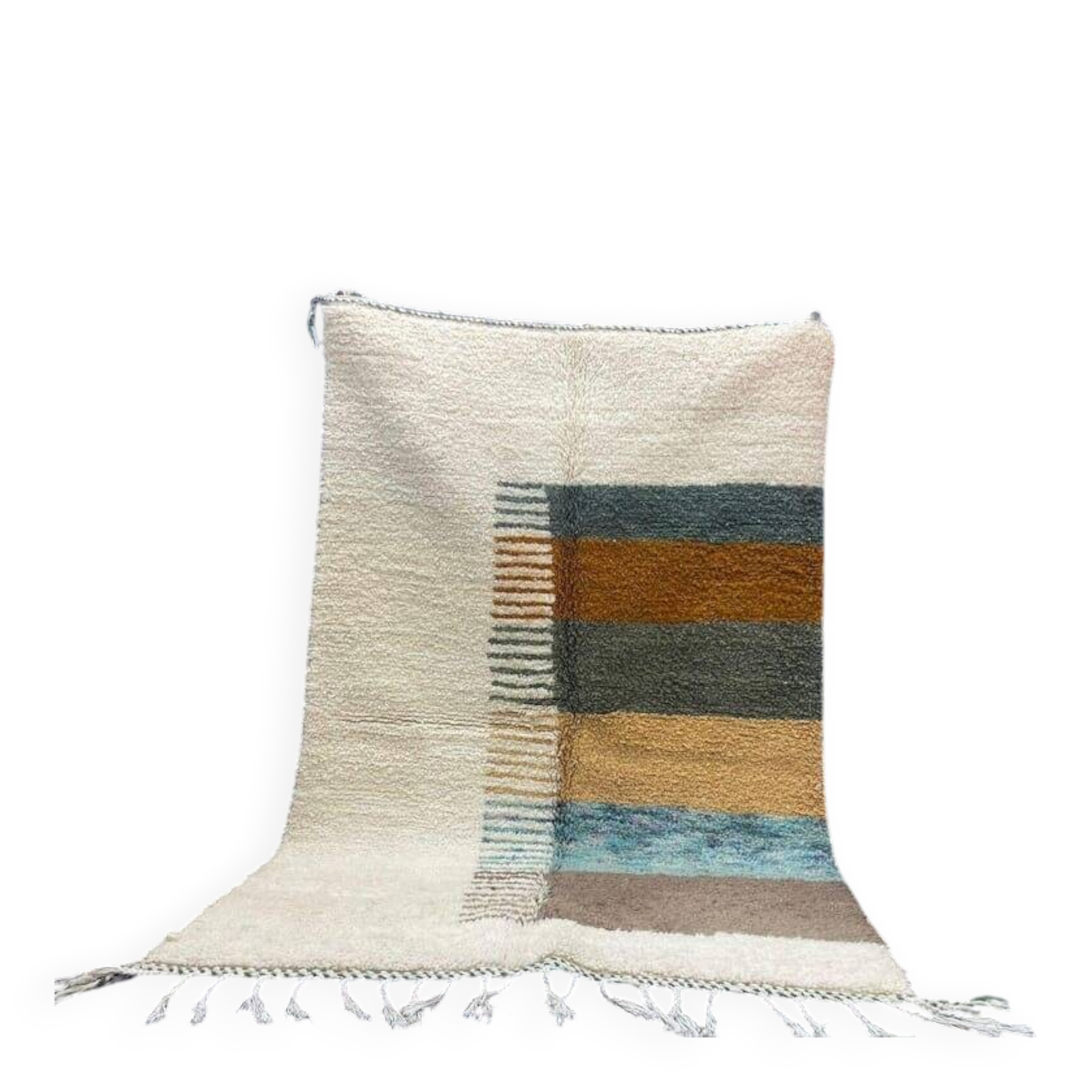Tapis beni ouraine en laine pure fait main traditionnelle taille 1,4/2,6 m