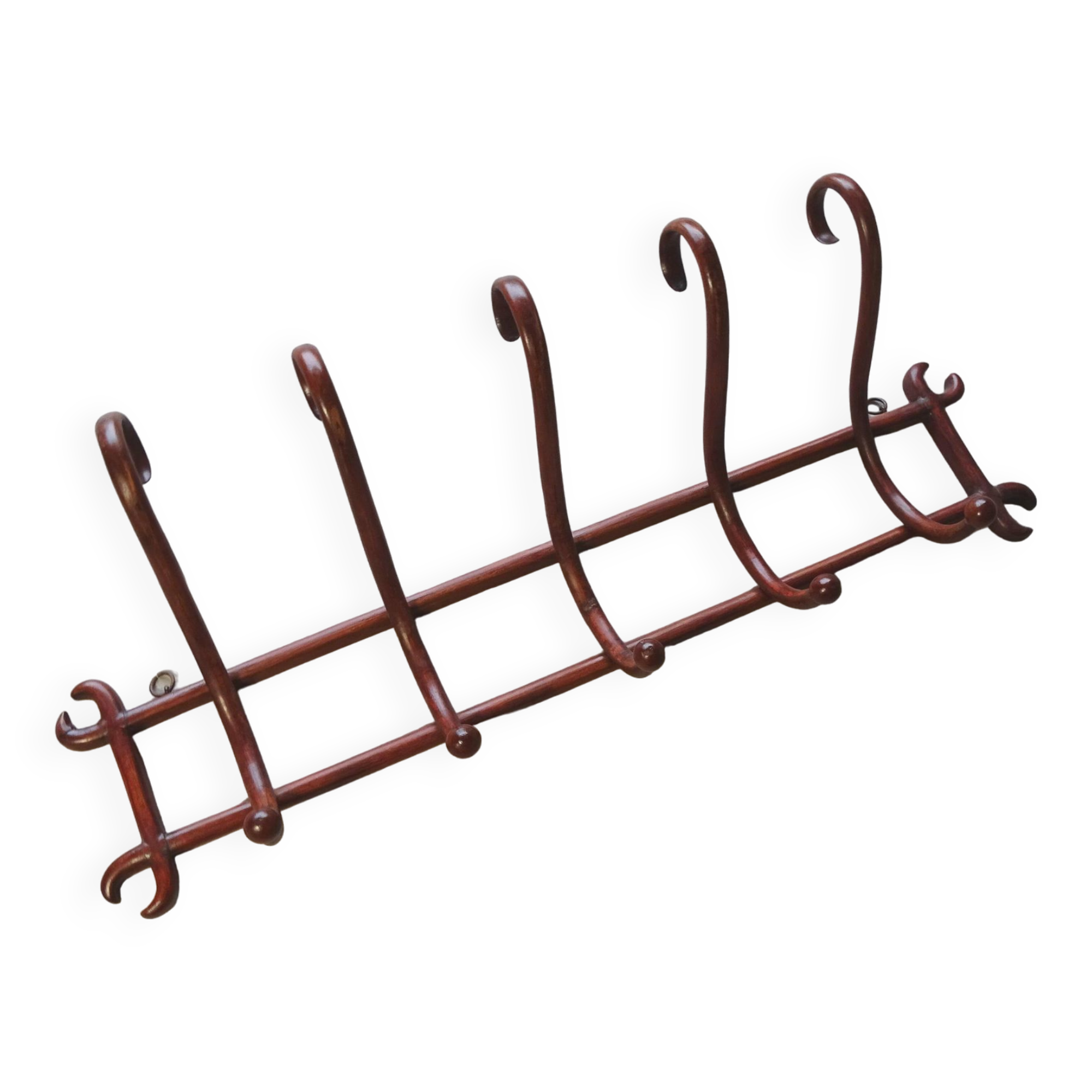 Thonet wall coat rack with 5 hooks 1900