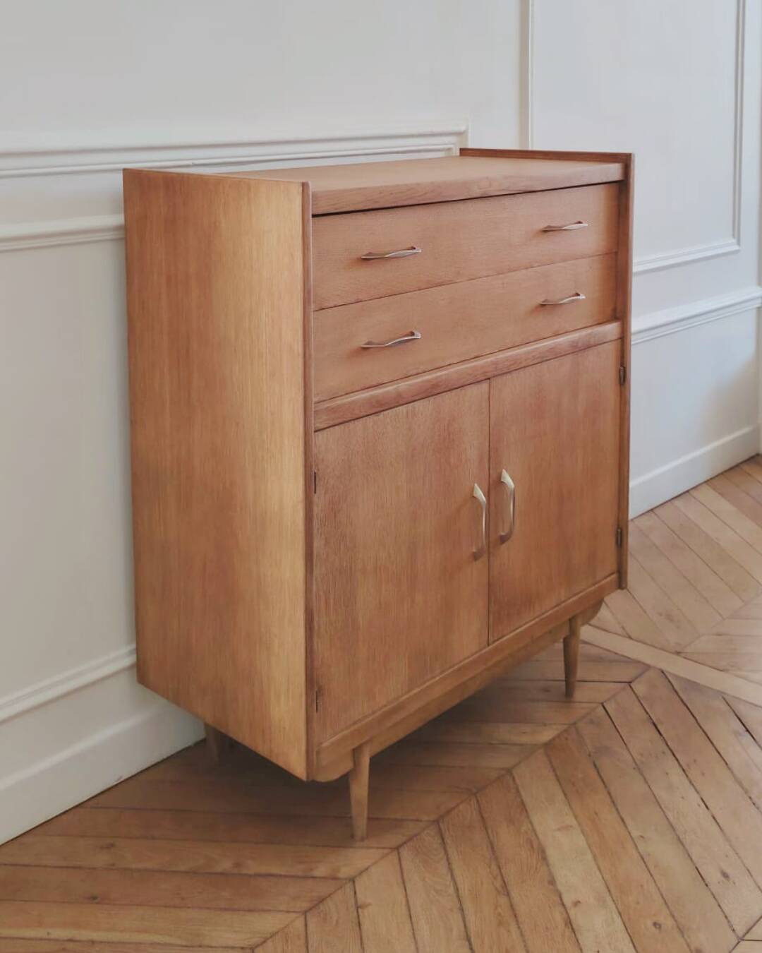 Renovated vintage high sideboard, 1960s