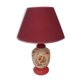 Lampe de salon en céramique décor papillons & fleurs