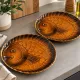 6 antique fish barbotine plates – Saint-Clément