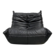 French black leather Togo lounge chair by Michel Ducaroy for Ligne Roset, 1970s