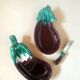 Ensemble aubergine en barbotine