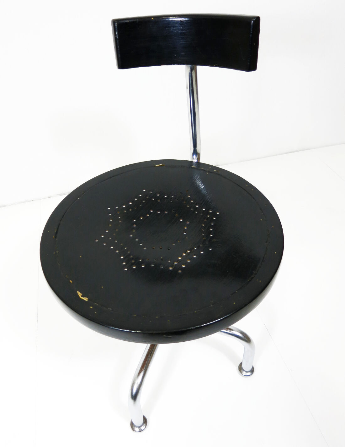 Architects chair with tubular steel frame, height adjustable