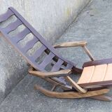 Pair of vintage TRICONFORT France deckchairs and relax chairs