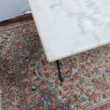 Bistro table with cast iron legs and marble top