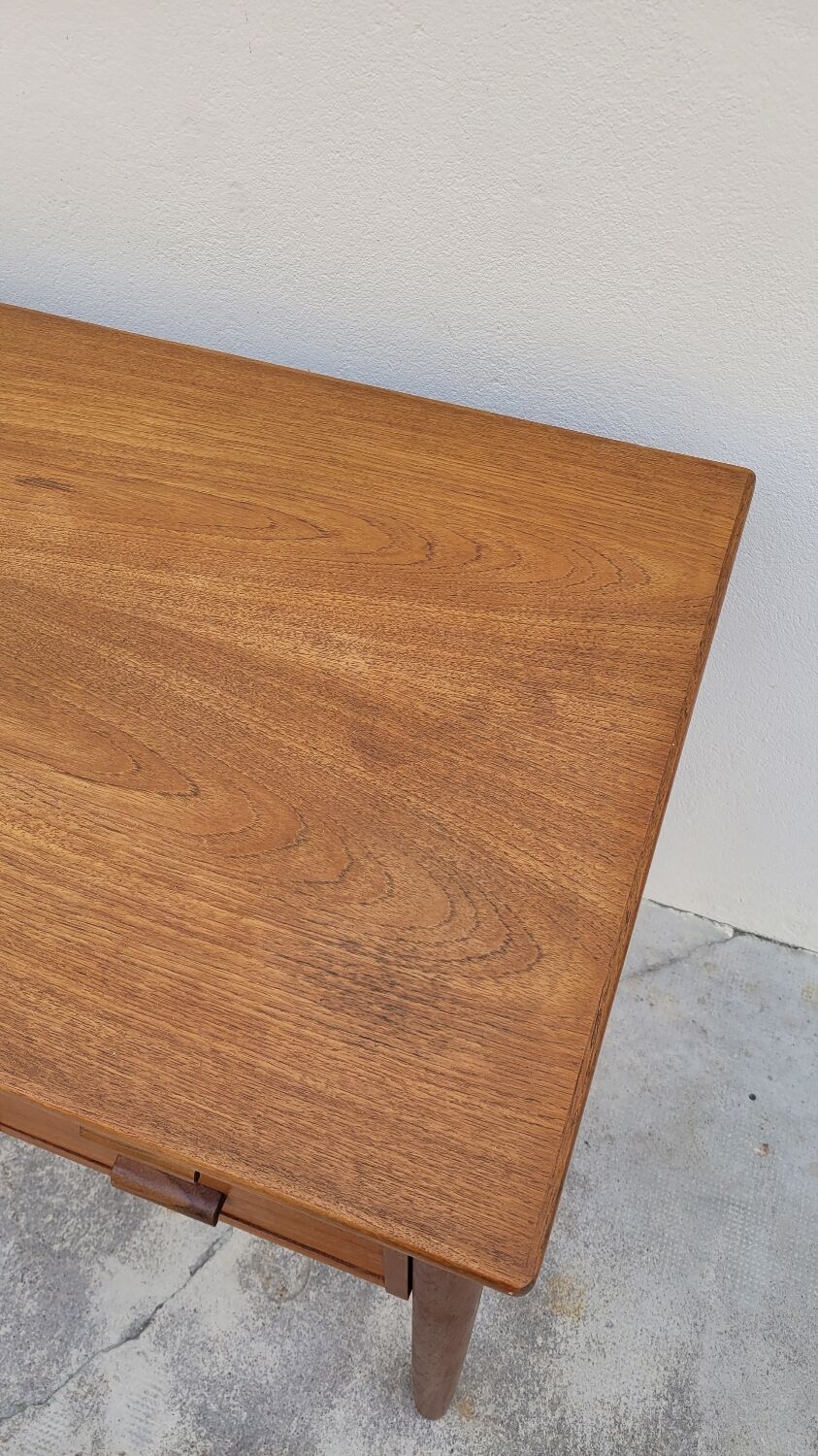 Danish Scandinavian desk in vintage teak 5 drawers, 1950s