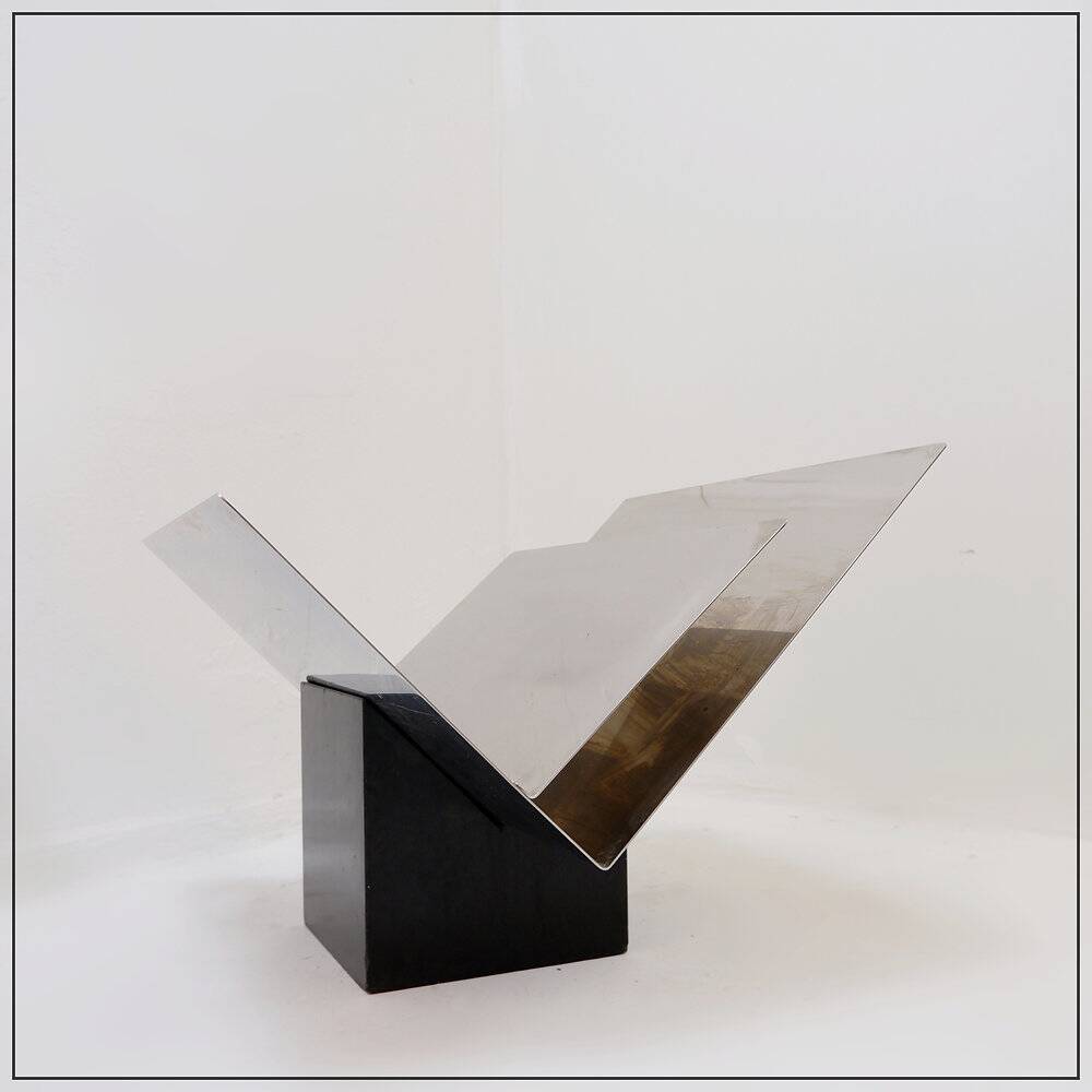 Sculptural magazine rack by G. Giuliana, Mazza Sergio for Krupp - 1970