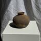 Small round ancient vase in engraved terracotta, Indonesian polychromy H10 D1