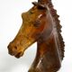 Decorative heavy lifelike 1960's horse head sculpture in brown soapstone
