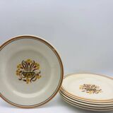 6 Dinner Plates, Creil and Montereau – Carnation model.