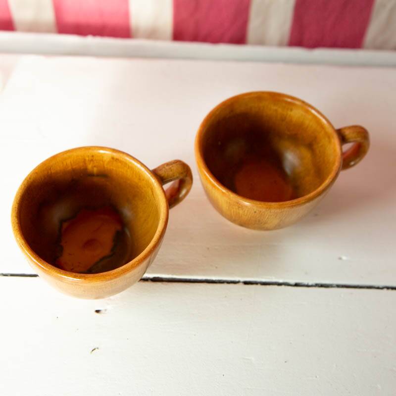 2 Henriot Quimper HB stoneware cups