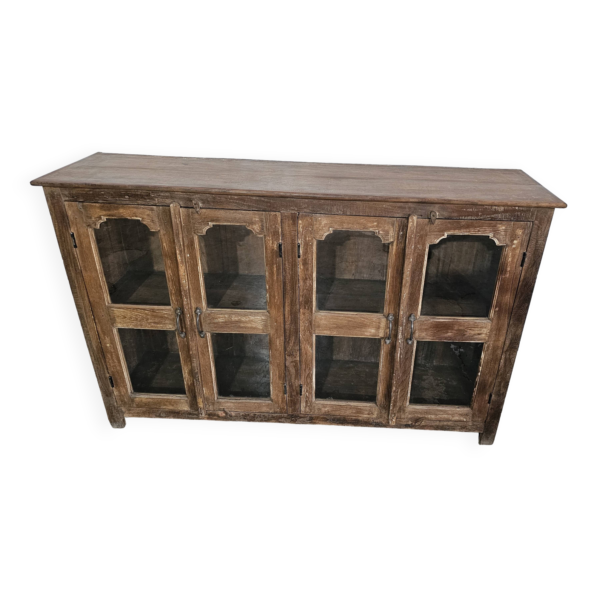 Antique glass-fronted buffet in Burmese teak