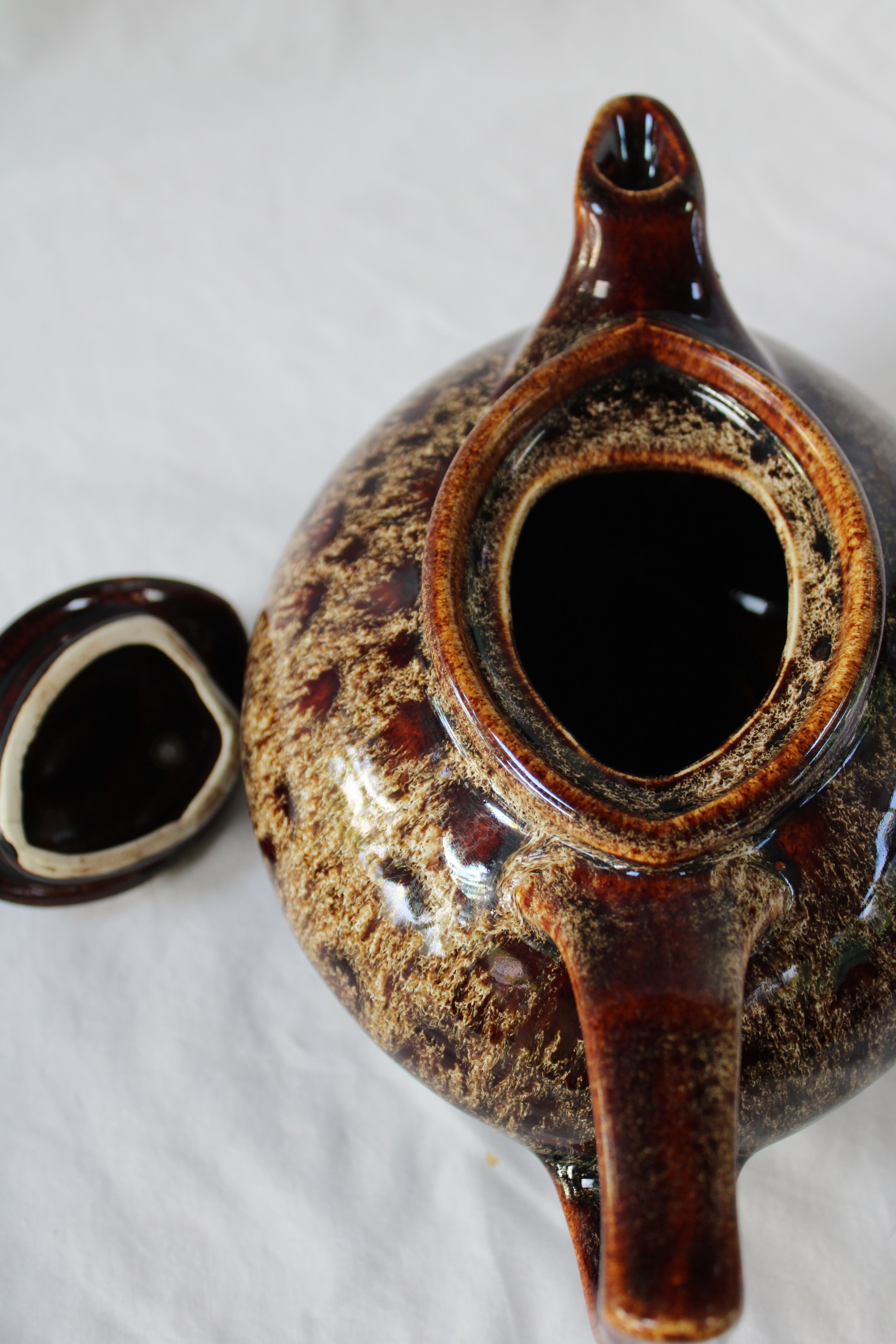 Glazed ceramic teapot