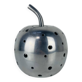 Aluminium apple sculpture, 1970s, candle holder