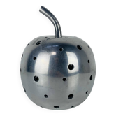 Sculpture pomme aluminium, années 70, photophore