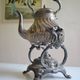 Art Nouveau teapot or samovar in silver-plated metal by goldsmith Victor Saglier