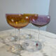 Set of 4 vintage coloured stemmed glasses