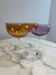 Set of 4 vintage coloured stemmed glasses