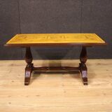 Italian coffee table in wood with marble top from the 60s