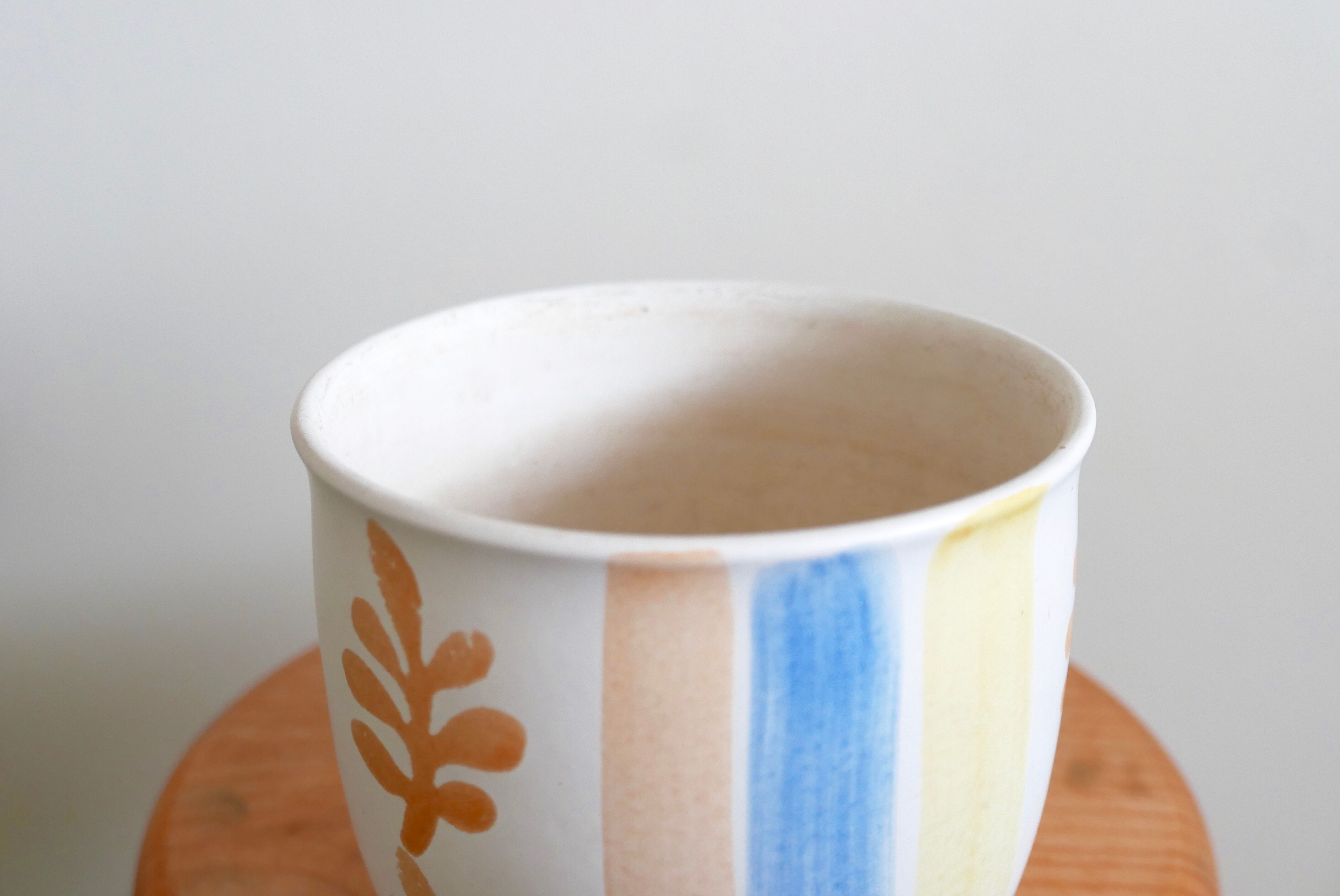Ceramic pot cover, Matisse-style décor, 70s