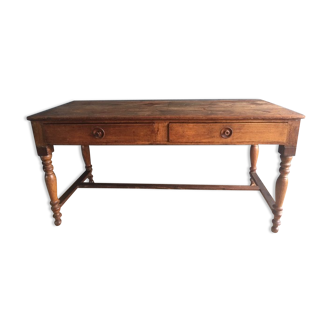 Table de ferme 2 tiroirs