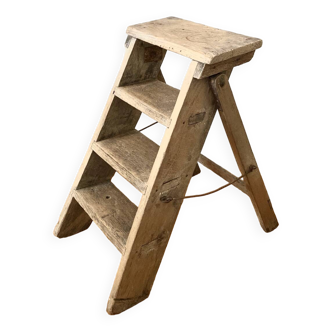 Antique wooden folding stepladder