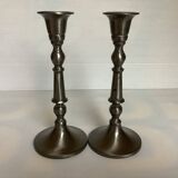 Pair of metal candlesticks