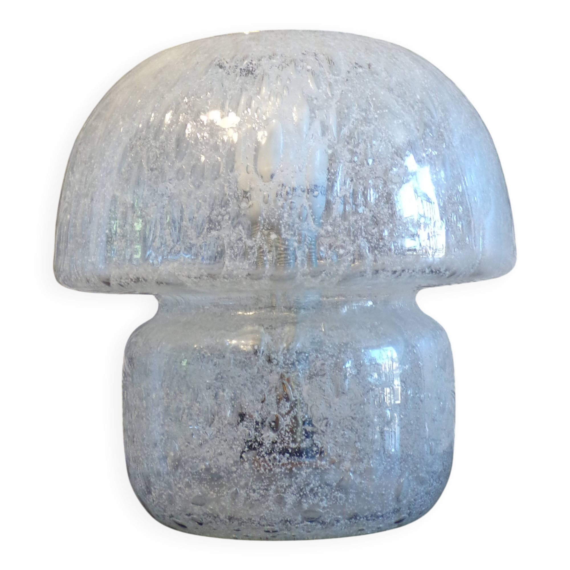 Lampe champignon en verre italien 1970