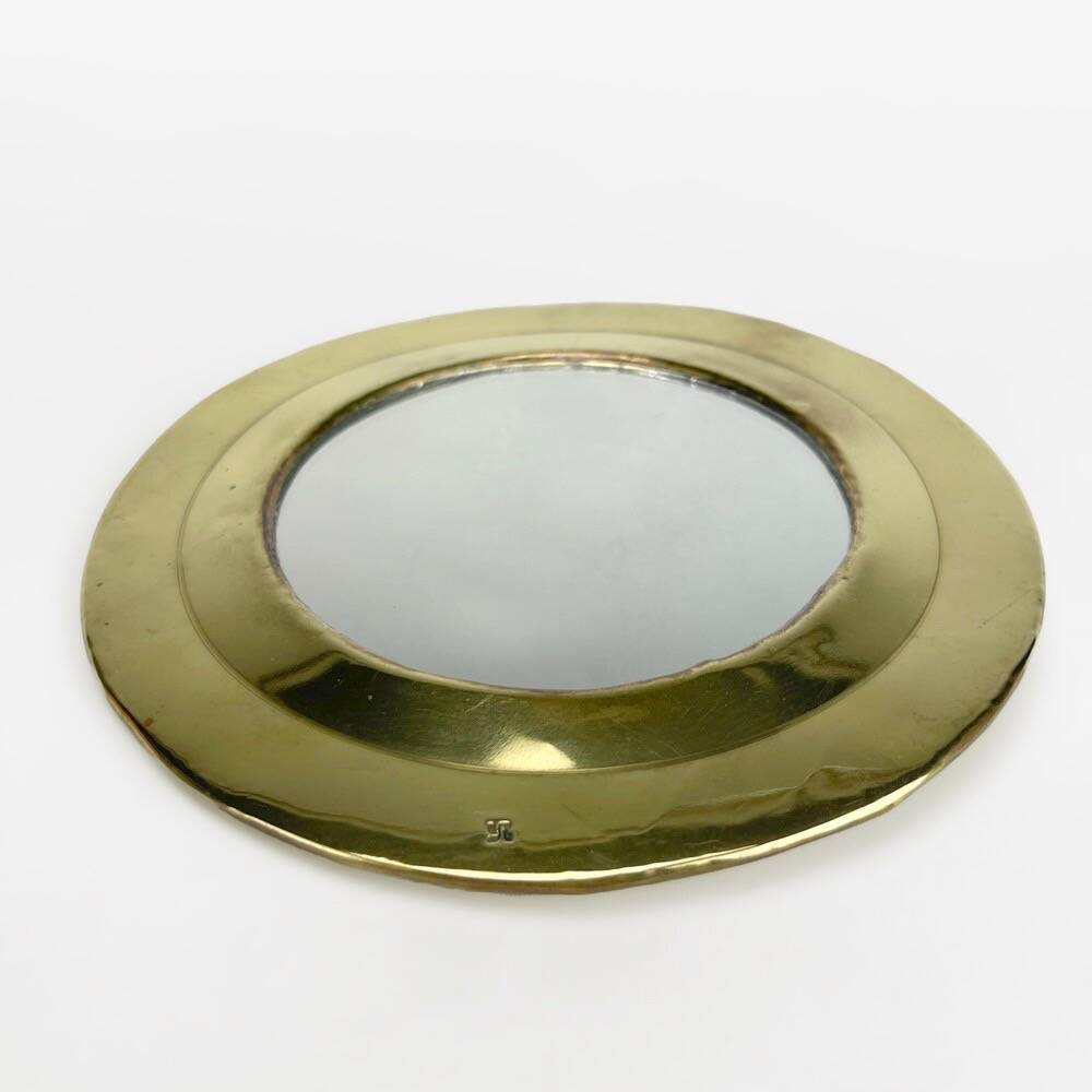 Miroir rond laiton Yves Rocher années 70